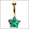 9 Ct Gold New Star Navel Bar