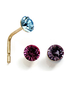 9ct Gold Nose Stud Set - Set of 3. 