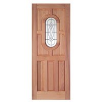 Unstained hardwood external mortise/tenon door wit