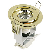 Adjustable Mains Halogen Downlight Brass