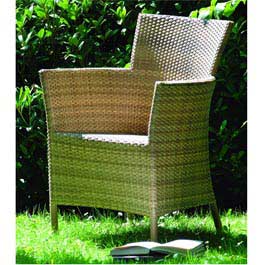 Alexander Rose Mandalay Wicker Armchair -Mocha