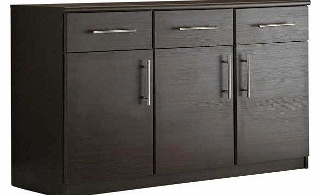 Unbranded Anderson 3 Door 3 Drawer Sideboard - Black