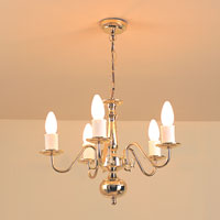 Antwerp Five Light Pendant Brass Finish