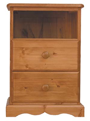 BADGER 2 DRAWER AND SHELF BEDSIDE