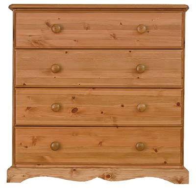 4 DRAWER CHEST.THE DRAWERS HAVE DOVETAILED JOINTS WITH TONGUE AND GROOVED BASES.ALL SOLID PINE WITH