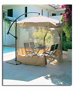 Banana 3m Aluminium Parasol with Mesh Surround