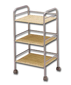 Barcelona 3 Tier Trolley - Silver metal frame