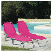 Unbranded Beach Sunbed, Pink