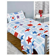 Unbranded Bedcrest Printed Boys Stars Duvet Set Single