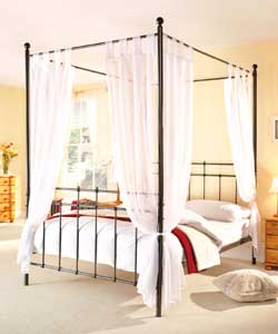 Wrought iron and tubular metal frame. Wooden slats