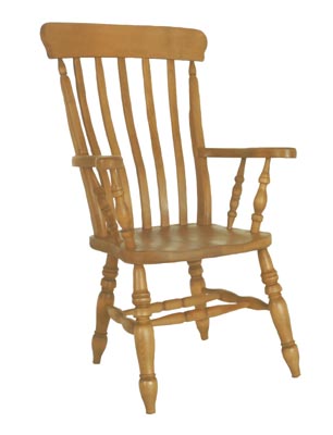 BEECH SLAT GRANDAD CHAIR.SEAT WIDTH 1948cm