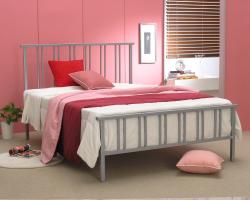 The Chester is a well designed bedstead with strong straight lines, finished in silver it would