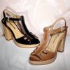 Leather upper, other materials lining, sock and sole. Heel height: 10 cm (4 ins).
