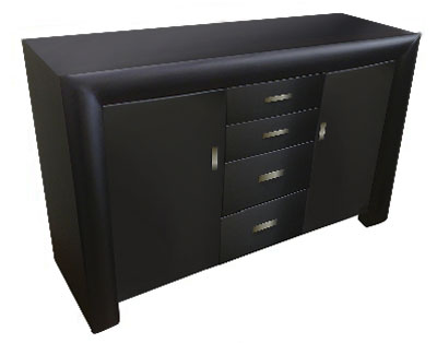 Unbranded Convex Painted Black Sideboard