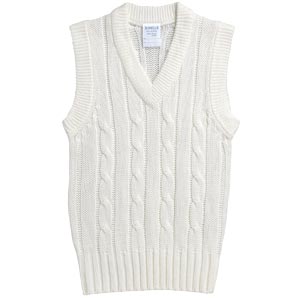 Sleeveless cricket slipover.