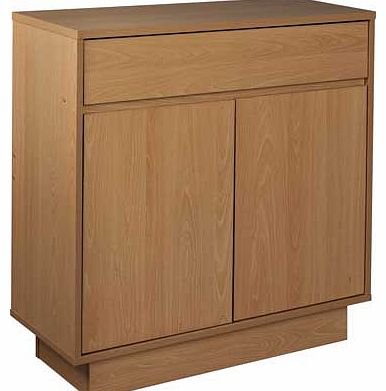 Unbranded Cubes 2 Door 1 Drawer Small Sideboard - Oak Effect