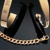 Semi solid curb bracelet. Length 20.5 cm (8 ins).