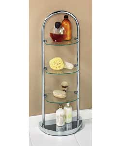 Curved Base 3 Tier Glass Shelf Unit