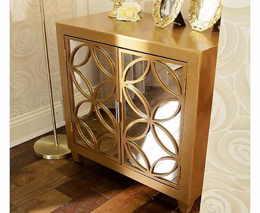 Unbranded Curves Gold Coloured Wooden 2 Door Sideboard