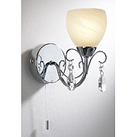 Unbranded DARCRA0750 - Chrome and Glass Bathroom Wall Light