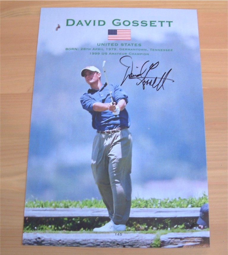 DAVID GOSSETT SIGNED 9.5 x 6.5 INCH PROG. PAGE