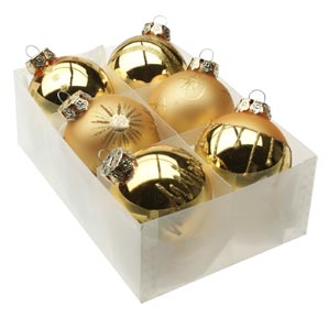 Decorated Gold Baubles Medium