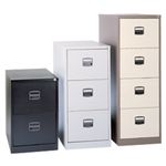 Economy 2 Drawer Metal Filing Cabinet-Coffee & Cream