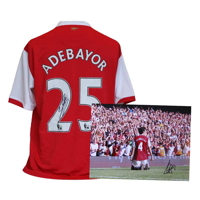 Unbranded Emmanuel Adebayor Signed Shirt and Cesc Fabregas Signed Photo