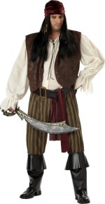 Includes shirt, trousers, bandana, belt, waist sash and boot covers.