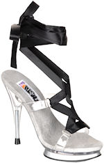 Ribboned fairy shoes with stiletto heels. Comes with 8 interchangeable ribbons depending upon your m