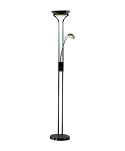 Metal finish.Black chrome.Dual control dimmer switch.Height 180cm. Diameter 29cm.Weight 4.04kg.Requi