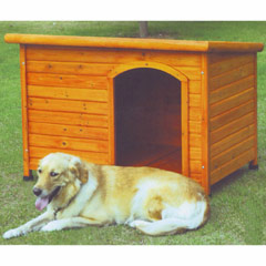 Made from solid fir, this naturally coloured wooden kennel is built to withstand the elements, and i