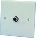 A flush mounting outlet with a standard F socket. Ideal for modern TV installations  especially digi