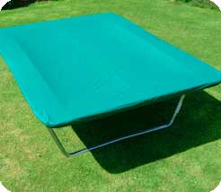 Elasticated hem cover with central drainage holes made from forest green pvc-coated nylon fabric