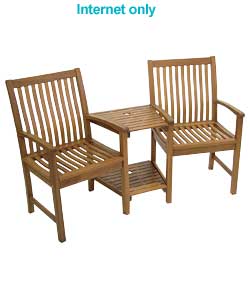 Unbranded FSC Teak Duo Seat Companion Set