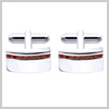 Gents Garnet Silver Cufflinks by Fred Bennett