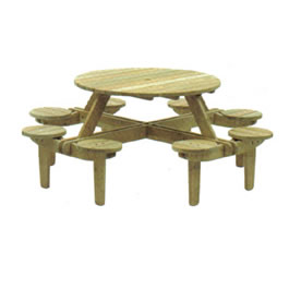 Gleneagles Pine Round Picnic Table