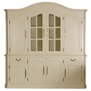 Gustavian cream painted large glazed bookcase