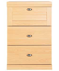 Unbranded Harding 3 Drawer Bedside Chest - Beech