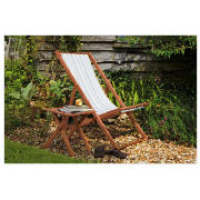 Unbranded Hardwood Deckchair, Blue Stripe