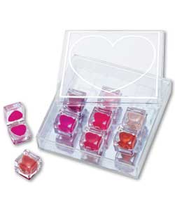 A beautiful acrylic gift set encasing 9 fruity lov