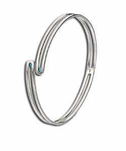 Silver Sterling Blue Bangle