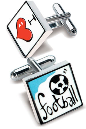 Unbranded I Love Football Cufflinks