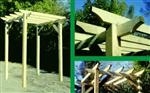 Unbranded Kenilworth Pergola: 12ft x 12ft - Light Green