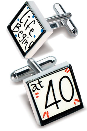 Unbranded Life Begins at 40 Cufflinks