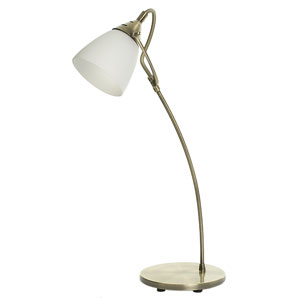 This modern clean cut desk lamp in satin brass &am