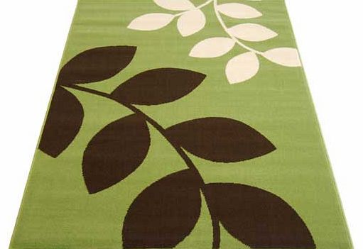 Fantastic value leaf design rug. woven in a durable polypropylene pile. Suitable for all areas of the home. Also suitable for surface shampoo clean. 100% polypropylene. Woven backing. Size L150. W80cm.