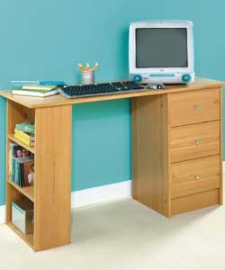 Malibu Pine Effect 3 Drawer Desk