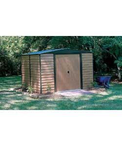 Metal Woodgrain Shed