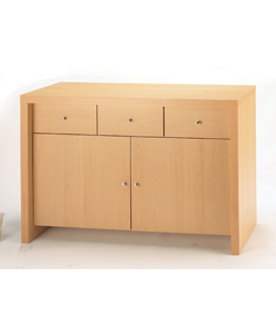 Beech effect. 1 internal shelf with 3 drawers. Met